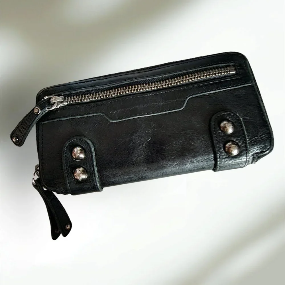 GENUINE LEATHER Black Unisex Wallet